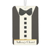 Black Krawatte Tuxedo 🎩 Funny Monogram Autolufterfrischer (Rückseite)