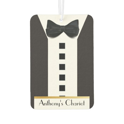 Black Krawatte Tuxedo 🎩 Funny Monogram Autolufterfrischer (Rückseite)