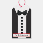 Black Krawatte Tuxedo 🎩 Funny Monogram Geschenkanhänger (Rückseite)