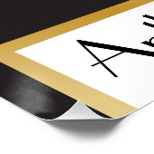 Black Krawatte Tuxedo 🎩 Funny Monogram Poster (Ecke)