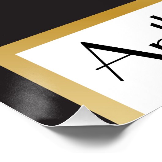 Black Krawatte Tuxedo 🎩 Funny Monogram Poster (Ecke)