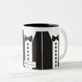 Black Krawatte Tuxedo 🎩 Funny Office Monogram Zweifarbige Tasse (VorderseiteRechts)