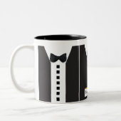 Black Krawatte Tuxedo 🎩 Funny Office Monogram Zweifarbige Tasse (Links)