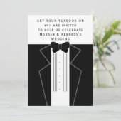 Black Krawatte Tuxedo Hochzeitseinladung Einladung (Stehend Vorderseite)