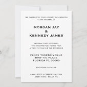 Black Krawatte Tuxedo Hochzeitseinladung Einladung (Rückseite)