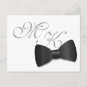 Black Krawatte Tuxedo Wedding Mini Save the Date K RSVP Karte (Vorderseite)