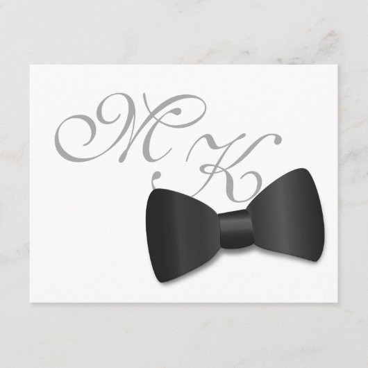 Black Krawatte Tuxedo Wedding Mini Save the Date K RSVP Karte (Vorderseite)