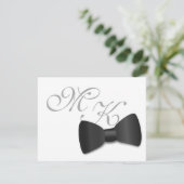 Black Krawatte Tuxedo Wedding Mini Save the Date K RSVP Karte (Stehend Vorderseite)