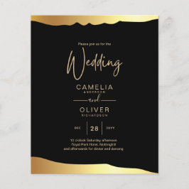 Black Krawatte Wedding Gold Foil Script Elegantes 