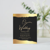 Black Krawatte Wedding Gold Foil Script Elegantes  (Stehend Vorderseite)