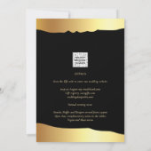 Black Krawatte Wedding Gold Foil Script Elegantes  Einladung (Rückseite)
