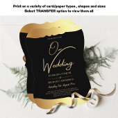 Black Krawatte Wedding Gold Foil Script Elegantes Einladung