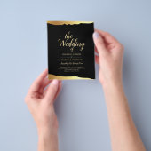 Black Krawatte Wedding Gold Foil Script Elegantes Flyer (Gruppe)