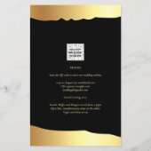 Black Krawatte Wedding Gold Foil Script Elegantes Flyer (Hinten)
