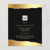 Black Krawatte Wedding Gold Foil Script Elegantes Flyer (Hinten)