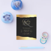 Black Krawatte Wedding Gold Foil Script Elegantes Flyer (Einzeln)