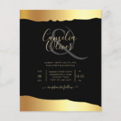 Black Krawatte Wedding Gold Foil Script Elegantes  Flyer (Vorne)