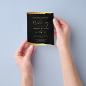 Black Krawatte Wedding Gold Foil Script Elegantes Flyer (Gruppe)