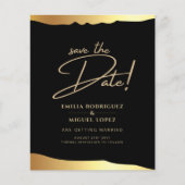 Black Krawatte Wedding Gold Foil Script Elegantes Flyer (Vorne)