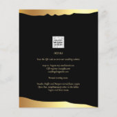 Black Krawatte Wedding Gold Foil Script Elegantes Flyer (Hinten)