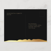 Black Krawatte Wedding Gold Foil Script Elegantes Postkarte (Rückseite)