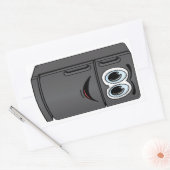 Black Kühlschrank Cartoon Rechteckiger Aufkleber (Umschlag)