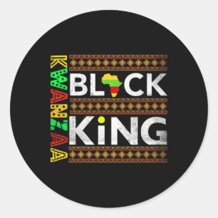 Black Kwanzaa King Africa American Men Bruh Man Da Runder Aufkleber