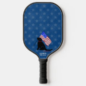 Black Lab American Flag Night Pickleball Paddle (Vorderseite)