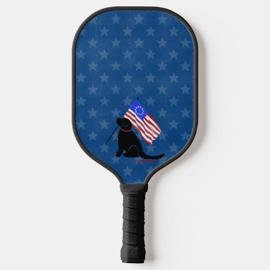 Black Lab American Flag Night Pickleball Paddle (Rückseite)