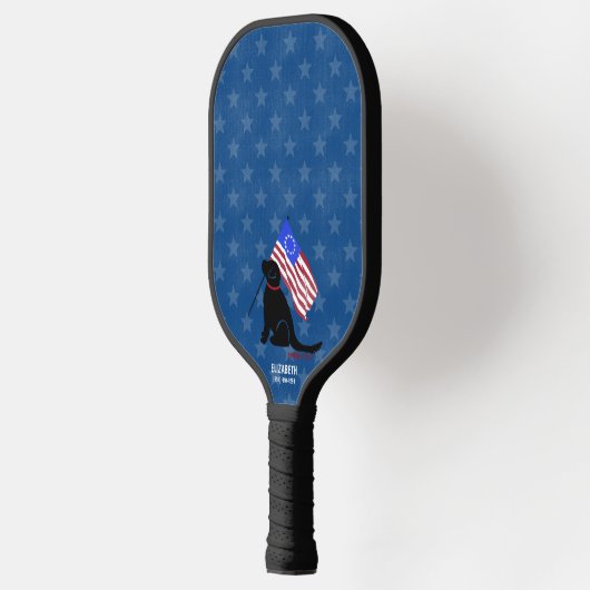 Black Lab American Flag Night Pickleball Paddle (Links)