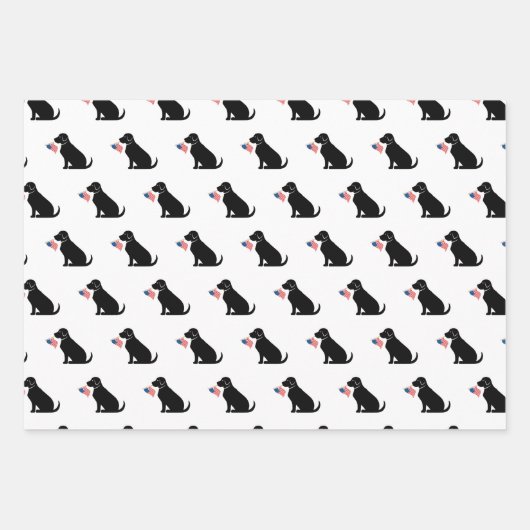 Black Lab American Flag USA Preppy Dog Fun Geschenkpapier Set (Vorderseite 2)