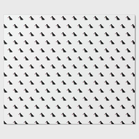 Black Lab American Flag USA Preppy Pet Liebe Geschenkpapier (Flach)