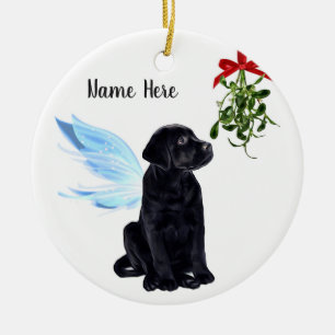 Black Lab Angel Hund Weihnachts-Gedächtnis Keramikornament