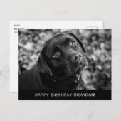 Black Lab Birthday Postkarte (Vorne/Hinten)
