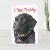 Black Lab Birthday Puppy Dog Labrador Retriever Karte (Vorderseite)