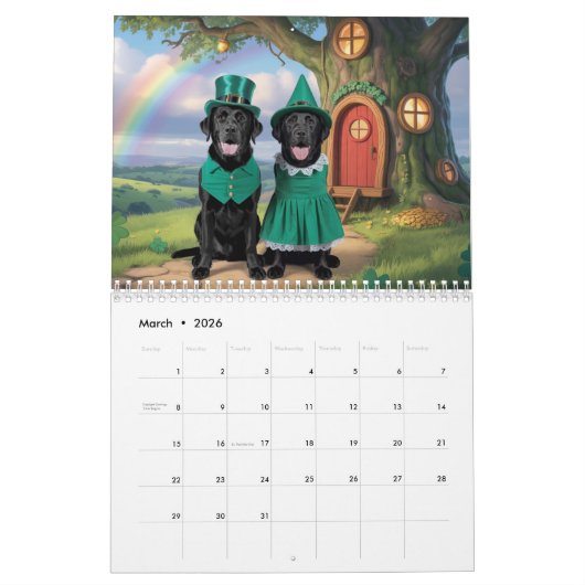 Black Lab Calendar Kalender (Mär 2026)