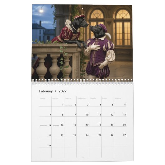 Black Lab Calendar Kalender (Feb 2027)