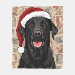 Black lab christmas blanket fleecedecke