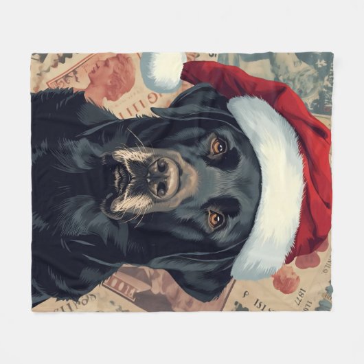 Black lab christmas blanket fleecedecke (Vorderseite (Horizontal))