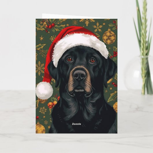 Black lab christmas feiertagskarte (Rückseite)