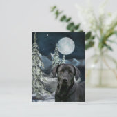 Black lab Christmas Feiertagspostkarte (Stehend Vorderseite)