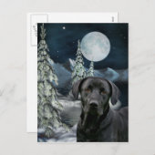Black lab Christmas Feiertagspostkarte (Vorne/Hinten)