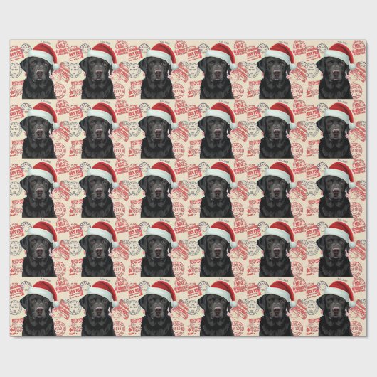 Black lab christmas gift wrap geschenkpapier (Flach)