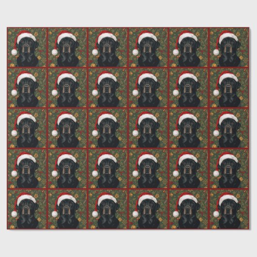 Black lab christmas gift wrap geschenkpapier (Flach)