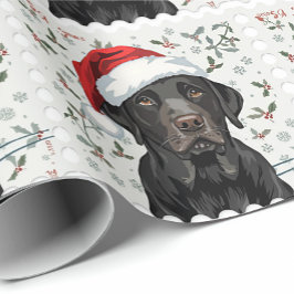 Black lab christmas gift wrap geschenkpapier