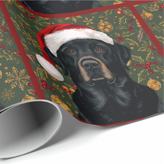 Black lab christmas gift wrap geschenkpapier
