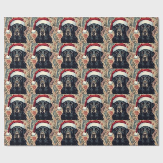 Black lab christmas gift wrap geschenkpapier (Flach)