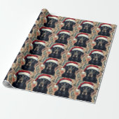 Black lab christmas gift wrap geschenkpapier (Ungerollt)