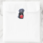 Black Lab Christmas - Labrador Puppy Niedlich Hund Runder Aufkleber (Tasche)