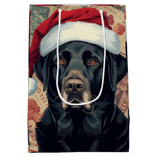Black lab christmas mittlere geschenktüte (Rückseite)